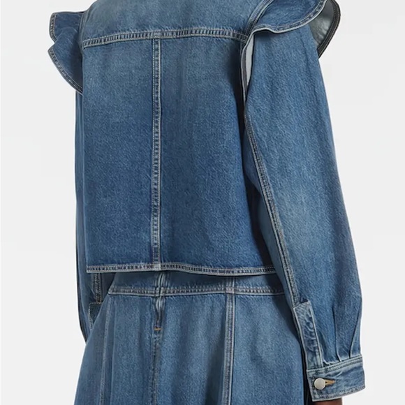 Ruffle Buttoned Denim Jacket - Picture 6 of 6